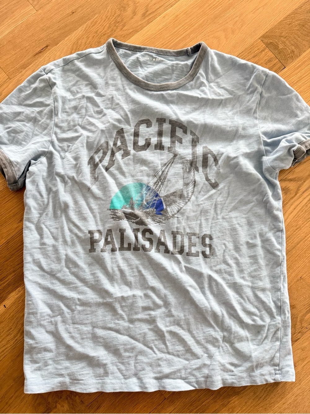 Lucky Brand Light Blue Pacific Palisades Graphic Tee